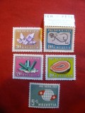 Serie Pro Patria Elvetia 1959 Minereuri , 5 valori