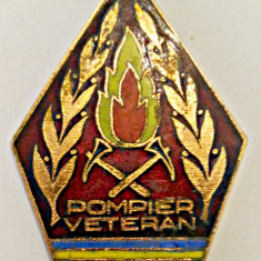 INSIGNA POMPIER VETERAN MINISTERUL DE INTERNE MI FORMAT 40/30 MM POMPIERI