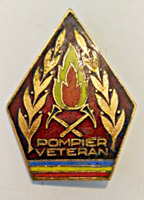 INSIGNA POMPIER VETERAN MINISTERUL DE INTERNE MI FORMAT 40/30 MM POMPIERI foto