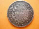 5 FRANCS, FRANCI 1848 ARGINT