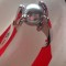 Inel LOGODNA PLACAT CU AUR ALB 18K - marimea 8, 18 mm