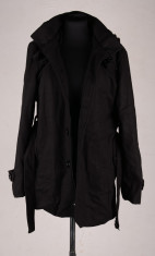Palton gros de dama imblanit, cu gluga, de iarna, marime XXL, Owind, negru, inchidere cu nasturi si cordon, ID378 foto