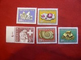 Serie Pro Patria Elvetia 1958 Minereuri , 5 valori, Nestampilat