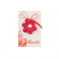 Martisor Brosa Crosetat Manual Pinks Flower foto