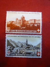 Serie Confederatia Helvetica Ziua Nationala Elvetia 1943 , 2 valori foto