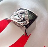 Inel placat cu aur alb 18k si cristale Swarovski- marimea 7,17 mm/ 55mm