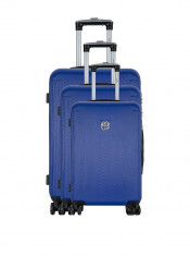 Set 3 valize tip troler cu 4 roti duble Les P&amp;#039;tites Bombes 75 cm 100 litri, model BD-5861 albastru, ID372 foto