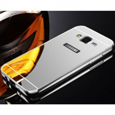 Bumper Aluminiu Samsung Galaxy Core Prime G360 + Capac Mirror Silver foto