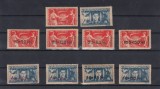 ROMANIA 1945/46 LP 179 LP189 FRONTUL PLUGARILOR CU SI FARA SUPRATIPAR SERII MNH