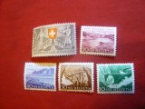 Serie Confederatia Helvetica Ziua Nationala Elvetia 1953 , 5 valori, Nestampilat