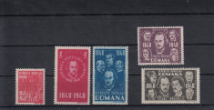 ROMANIA 1948 LP 236 CENTENARUL REVOLUTIEI DE LA 1848 SERIE MNH foto