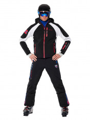 Geaca sport de ski, snowboard, munte marime XL pentru barbati, Nebulus Platinum model Rockshell, negru cu alb, ID427 foto