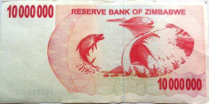 Bancnota 10000000 Dolari - ZIMBABWE, anul 2008 *cod 243 = A.UNC foto