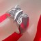 Inel inox PLACAT CU AUR alb 18k si Swarovski-marimea 9 , 19 mm/ 60mm STANTAT