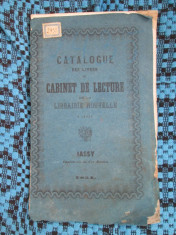 CATALOGUE DES LIVRES du CABINET DE LECTURE de la LIBRAIRIE NOUVELLE a IASSY 1854 foto