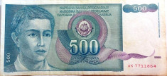 Bancnota 500 Dinari / Dinara - Yugoslavia, anul 1990 *cod 267 foto