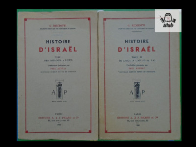 G. Ricciotti Histoire d&amp;#039;Israel vol I, II, Paris 1948 foto