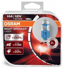 Set 2 becuri Osram H4 Night Breaker LASER +130%, 12V, 60/55W foto