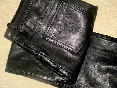 Pantalon piele TRANSMISSION REAL LEATHER noi (unisex) foto