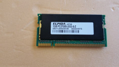 Memorie Laptop Elpida Cu Radiator Sodimm DDR1 1 GB 333 Mhz foto