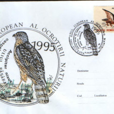 Romania - 1995-Plic oc.- Anul European al Ocrotirii Naturii - Uliul pasarar