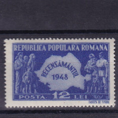 ROMANIA 1948 LP 226 RECENSAMANTUL MNH