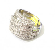 Inel -argint placat cu aur alb 18k si Swarovski- marimea 9 -GRAVAT 60mm-GRAVAT foto