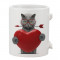 Cana Personalizata ?Pisica cu inima si sageata Efect 3D?