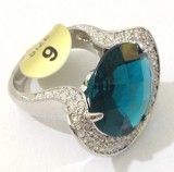 Inel verde-placat cu AUR 18K si Swarovski- marimea 9,19 mm/60mm