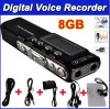 Reportofon Digital Profesional 8GB, 850 Ore, MP3 Player, Activare Vocala, Inregistrare Telefon, Negru-Argintiu