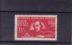 ROMANIA 1948 LP 247 - 130 ANI DE LA NASTEREA N. BALCESCU SERIE MNH foto
