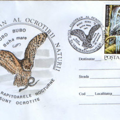 Romania - 1995-Plic oc.- Anul European al Ocrotirii Naturii - Buha mare