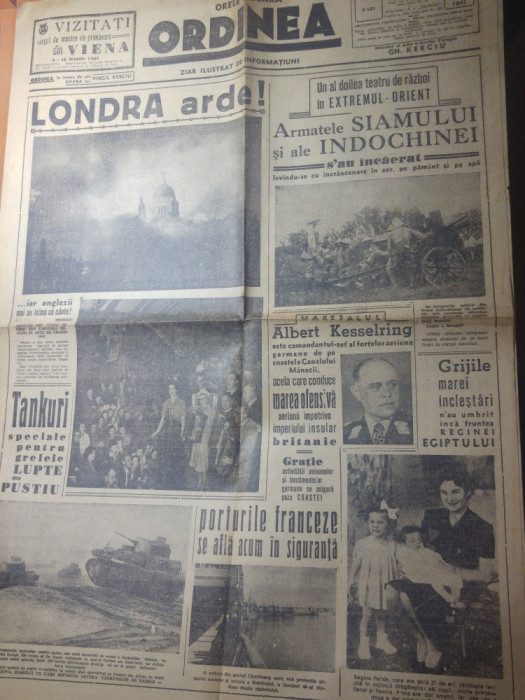 ziarul ordinea 22 ianuarie 1941-londra arde,bombardementele germane din londra