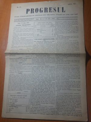 ziarul progresul 23 iulie 1869+ supliment-iasi,neamt,vaslui,roman,botosani foto