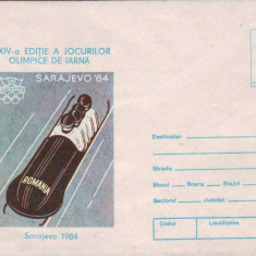 Sport, Jocurile Olimpice de Iarna, Sarajevo 1984, intreg postal necirculat, 1984