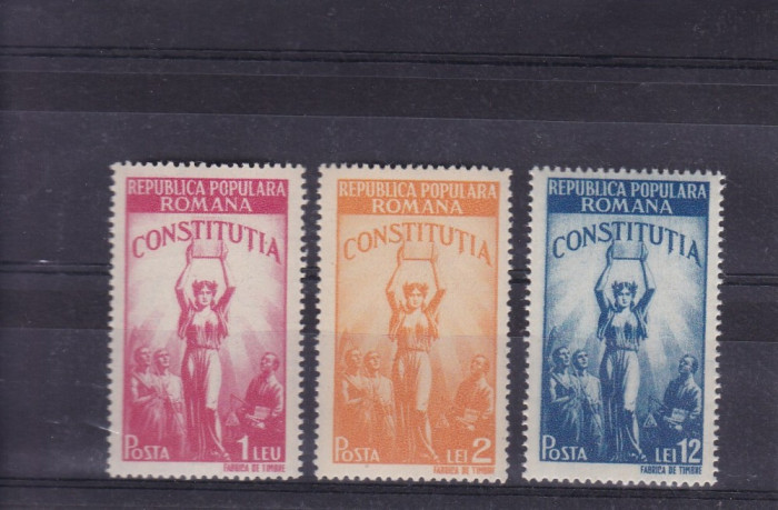 ROMANIA 1948 LP 232 CONSTITUTIA R.P.R. SERIE MNH