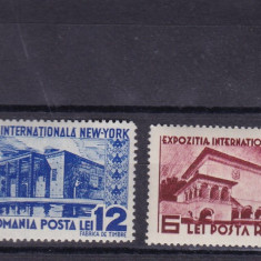 ROMANIA 1939 LP 129 EXPOZITIA NEW-YORK SERIE MNH