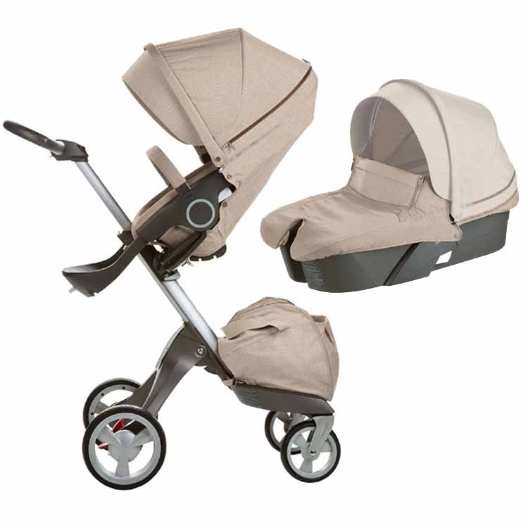 Carucior Stokke V4 2 in 1 - Beige Melange | arhiva Okazii.ro