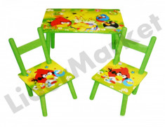 Masuta si scaune pentru copii - imprimeu Angry Birds foto