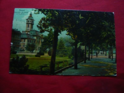 Ilustrata Szeged ,color ,circulat 1908 Szeged- Turda foto