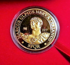Medalie Comemorativa Medalie Imparatul Traian Medalie Decebal Regele Dacilor foto