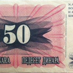 Bancnota 50 DINARI - Bosnia Hertegovina, anul 1992 *cod 353 xF