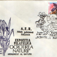 Romania - Plic oc.1989 - Ocrotirea Naturii Suceava - Gentiana, caldarusa