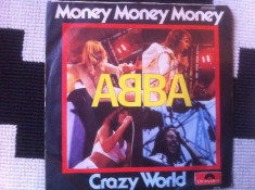 abba money money crazy world disc vinyl single hit 1976 45 RPM muzica pop disco foto