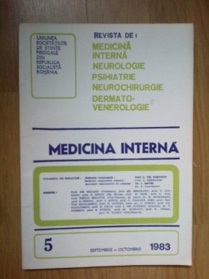 d6a Medicina interna 5 - septembrie - octombirie 1983 foto