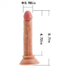 Dildo Anal Vaginal 2.2 cm 14.5 cm Realistic Penis Silicon BDSM Ventuza Strapon foto