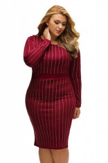 R514-81 Rochie midi de seara, cu model din strasuri - plus size foto