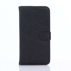 Husa Flip Cu Stand Asus Zenfone Go ZB500KL Retro Style Neagra foto