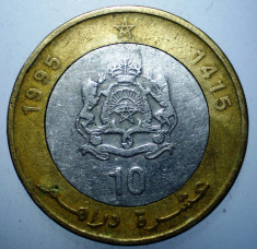 1.164 MAROC 10 DIRHAMS 1995 BIMETAL foto