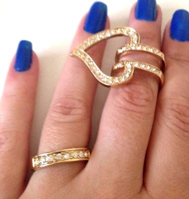 Set 2 Inele Dama Verigheta Placat Cu Aur 18k Marimea 7 17mm55mm